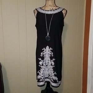 Ronnie Nicole Black Embossed Dress